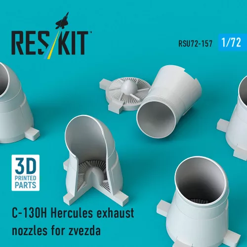 Reskit - C-130H Hercules exhaust nozzles for Zvezda kit (3D Printed)