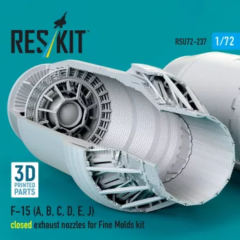   Reskit - F?15 Eagle/Strike Eagle (A,B,C,D,E early,J) F100-PW-220 closed exhaust nozzles for Fine Molds kit (3D Printed)