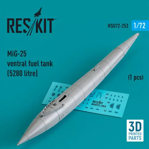 Reskit - MiG-25 ventral fuel tank (5280 litre) (1 pcs) (3D Printed)