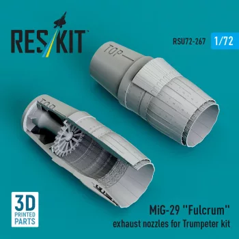   Reskit - MiG-29 Fulcrum exhaust nozzles for Trumpeter kit (3D Printed)