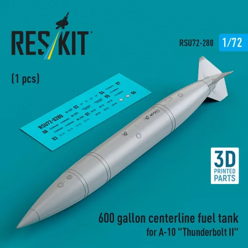 Reskit - 600 gallon centerline fuel tank for A-10 Thunderbolt II (1 pcs) (3D Printed)