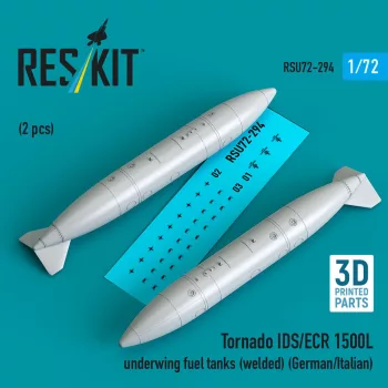   Reskit - Tornado IDS/ECR 1500L underwing fuel tanks (welded) (German/Italian) (2 pcs) (3D Printed)