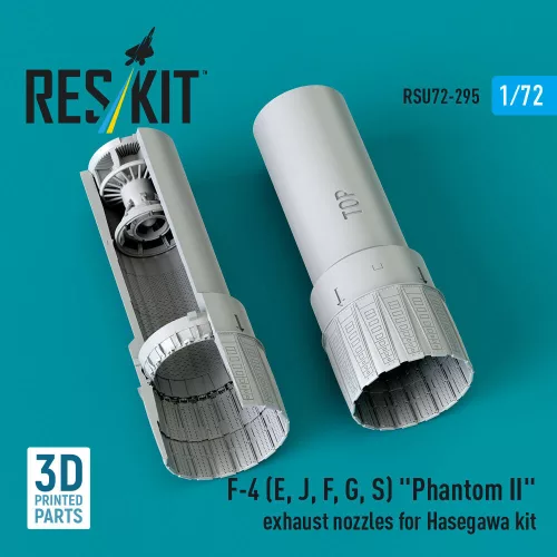 Reskit - F-4 (E J F G S) Phantom II exhaust nozzles for Hasegawa kit (3D Printed)