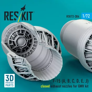   Reskit - F?15 Eagle/Strike Eagle (A,B,C,D,E early,J) F100-PW-220 closed exhaust nozzles for GWH kit (3D Printed)