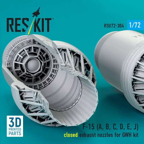 Reskit - F?15 Eagle/Strike Eagle (A,B,C,D,E early,J) F100-PW-220 closed exhaust nozzles for GWH kit (3D Printed)