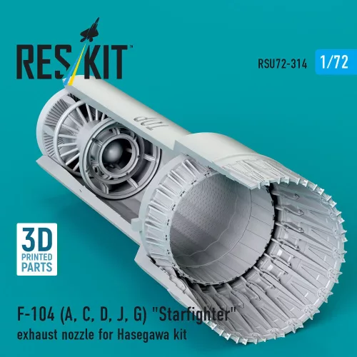 Reskit - F-104 (A C D J G) Starfighter exhaust nozzle for Hasegawa kit (3D Printed)