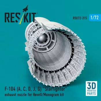   Reskit - F-104 (A C D J G) Starfighter exhaust nozzle for Revell/Monogram kit (3D Printed)