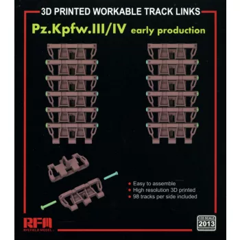   Rye Field Model - Panzer III / IV early workable tracks (3D printed)