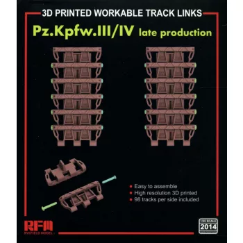   Rye Field Model - Panzer III / IV late workable tracks (3D printed)