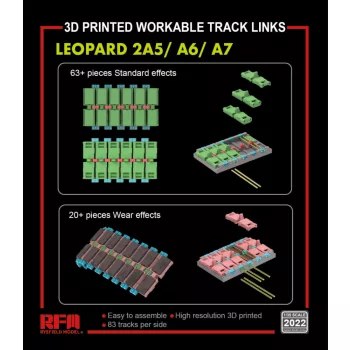   Rye Field Model - Leopard 2 A5 /A6 /A7 workable tracks (3D printed)