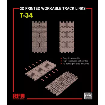 Rye Field Model - T-34 workable tracks (3D printed)