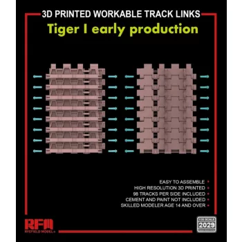   Rye Field Model - 3D printed  Workable track links for Tiger I early