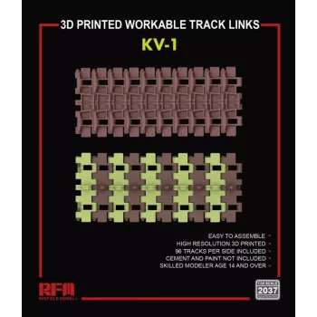 Rye Field Model - 3D printed  Workable track links for KV-1