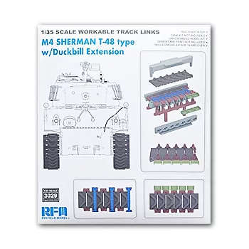   Rye Field Model - M4 SHERMAN T-48 type workable tracks with duckbill