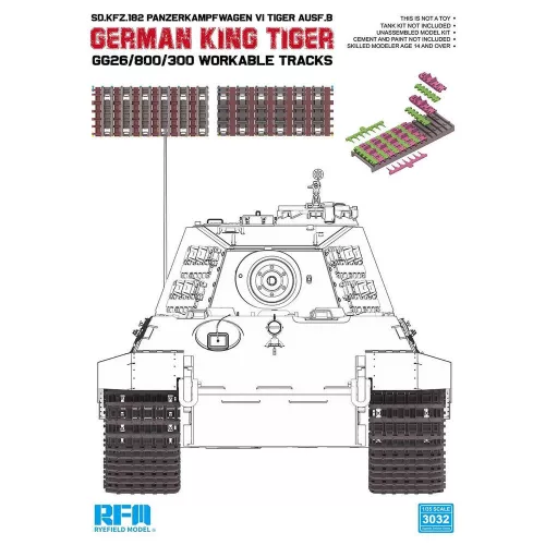 Rye Field Model - German King Tiger GG26/800/300 Workable Tracks