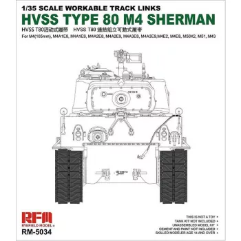 Rye Field Model - HVSS T80 M4 Sherman Workable Track Links