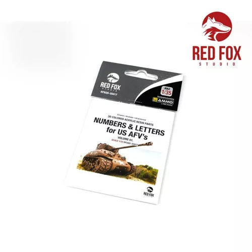 Red Fox Studio - 3D Resin Foundry Numeral & Letters for US AFV’s vol.01