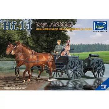   Riich Models - German Horses Drawn Large Field Kitchen Hf.11(two horses&one figure,one dog