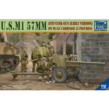   Riich Models - U.S.M1 57mm anti-tank Gun early version on M1A3 Carriage w/Crews (5 figu