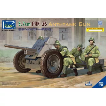   Riich Models - German 3.7Cm Pak 36 Anti-Tank Gun(Model Kitsx2)W/Metal Gun Barrel