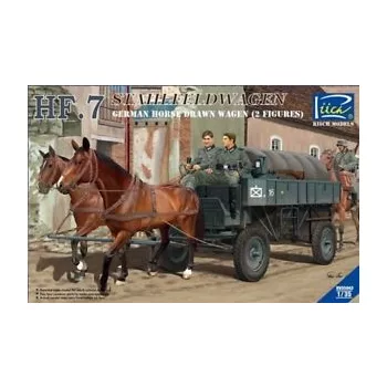   Riich Models - German Hf.7 Horse drawn Steel field wage w/2Horses &2 Figures