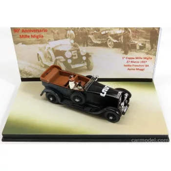   Rio-Models - Isotta Fraschini Torpedo 8A Cabriolet N 5 Mille Miglia 1927 Maggi - Maserati - With Figure - 90Th Anniversary Mille Miglia Black