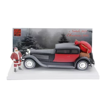   Rio-Models - BUGATTI TYPE 41 ROYALE WEYMANN 1929 - CHRISTMAS EDITION 2023 - CON BABBO NATALE - WITH SANTA CLAUS FIGURE WHITE BLACK RED