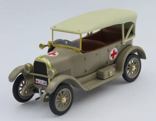 Rio-Models - FIAT 501 TORPEDO CROCE ROSSA AMBULANCE - AMBULANZA COLONIALE 1936 MILITARY GREEN BEIGE