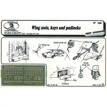Royal Model - Wing nuts, keys and padlock