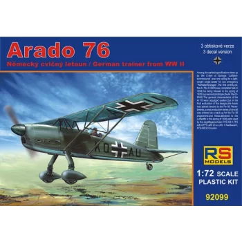   RS Models - Plastikový model letadla 1/72 Arado 76 in A/B Schulen 3 decal v. for Luftwaffe