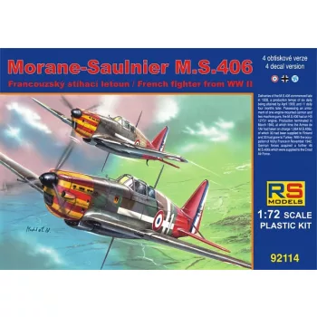   RS Models - Plastikový model letadla 1/72 Morane Saulnier MS.406 4 decal v. for Vichy, Luftwaffe, Finland