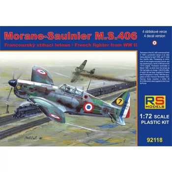   RS Models - Plastikový model letadla 1/72 Morane Saulnier MS.406 France  4 decal v. for France