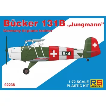   RS Models - Plastikový model letadla 1/72 Bücker Bü-131 B 5 decal v. for Switz, Bulgaria, Luftw., Spain, Finland