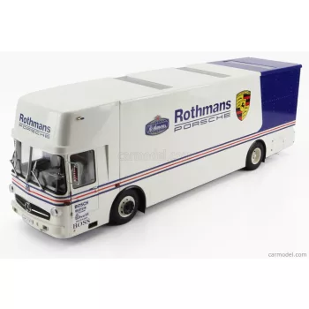   Schuco - Mercedes Benz O317 Truck Car Transporter Porsche Rothmans 1984 White Blue