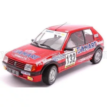   Solido - PEUGEOT 205 1.6 GTi N 132 RALLY MONTECARLO 1986 FRANCOIS DELECOUR - ANNE CHANTAL PAUWELS RED
