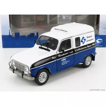   Solido - Renault R4 F4 Van Delivery Service 1988 - Solido 90Th Anniversary Edition White Blue