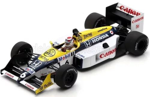 Spark - WILLIAMS F1  FW11B HONDA N 6 WORLD CHAMPION WINNER GP MONZA ITALY 1987 NELSON PIQUET BLUE YELLOW WHITE