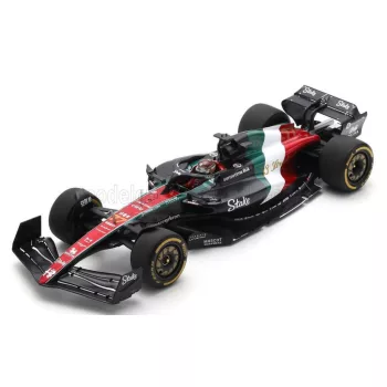   Spark - ALFA ROMEO F1  C43 TEAM STAKE N 77 MONZA ITALY GP 2023 VALTTERI BOTTAS BLACK RED WHITE GREEN