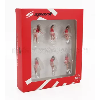 Spark - FIGURES SET 6X GRID GIRLS 1990s PINK RED