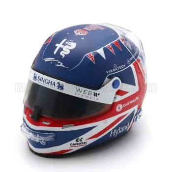   Spark - BELL HELMET F1  CASCO HELMET ALFA ROMEO C43 TEAM STAKE N 77 BRITISH GP 2023 VALTTERI BOTTAS BLUE RED WHITE