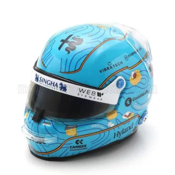   Spark - BELL HELMET F1  CASCO HELMET ALFA ROMEO C43 TEAM STAKE N 77 BELGIUM GP 2023 VALTTERI BOTTAS LIGHT BLUE
