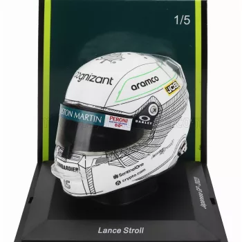   Spark - BELL HELMET F1  CASCO HELMET ASTON MARTIN AMR23 TEAM ARAMCO COGNIZANT N 18 JAPAN GP 2023 LANCE STROLL WHITE