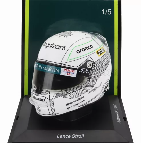 Spark - BELL HELMET F1  CASCO HELMET ASTON MARTIN AMR23 TEAM ARAMCO COGNIZANT N 18 JAPAN GP 2023 LANCE STROLL WHITE