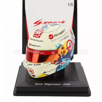   Spark - BELL HELMET CASCO HELMET F1 KEVIN MAGNUSSEN TEAM MONEYGRAM HAAS N 20 SEASON 2024 WHITE BLACK