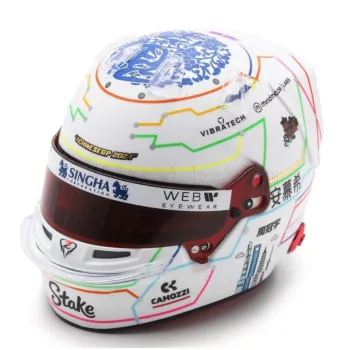   Spark - BELL HELMET CASCO HELMET F1 GUANYU ZHOU TEAM STAKE KICK SAUBER N 24 CHINA GP 2024 WHITE