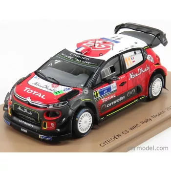   Spark-Model - Citroen C3 Wrc Team Citroen Total Abu Dhabi Wrt N 11 Rally Mexico 2018 S.Loeb - D.Elena Red Black White