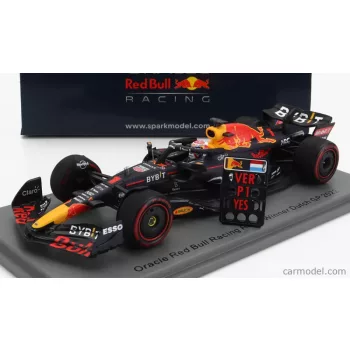   Spark-Model - Red Bull F1 Rb18 Team Oracle Red Bull Racing N 1 Winner Holland Gp World Champion 2022 - 30Th Victory Max Verstappen Matt Blue Yellow Red