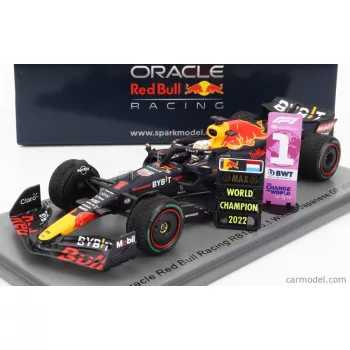   Spark-Model - Red Bull F1 Rb18 Team Oracle Red Bull Racing N 1 Winner Japan Gp With Pit Board World Champion 2022 Max Verstappen Matt Blue Yellow Red