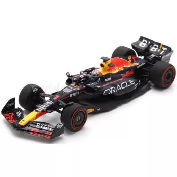  Spark - RED BULL F1  RB19 TEAM ORACLE RED BULL RACING N 1 WORLD CHAMPION (40th CAREER VICTORY) WINNER SPAIN GP 2023 MAX VERSTAPPEN MATT BLUE