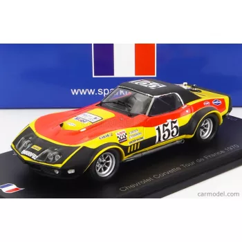   Spark-Model - Chevrolet Corvette C3 N 155 Tour De France 1970 H.Greder - J.C.Perramond Red Yellow Black